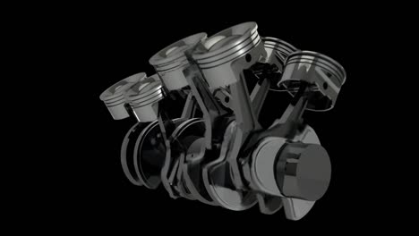 Slow-Motion-Rotating-V8-Engine-Pistons-On-A-Crankshaft---Loop