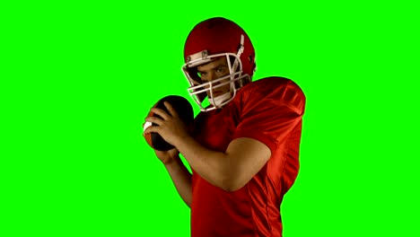 American-football-player-on-green-screen