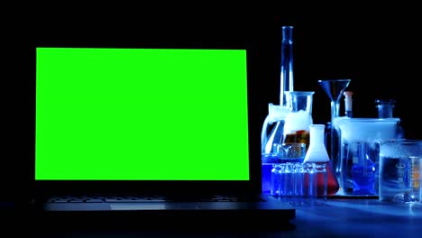 Laptop-with-a-Green-Screen-in-the-Laboratory