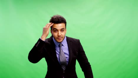 Handsome-Businessman-Fixing-Hair-Happy-Smiling-Portrait-Young-Business-Man-Wearing-Suit-Over-Chroma-Key-Green-Screen