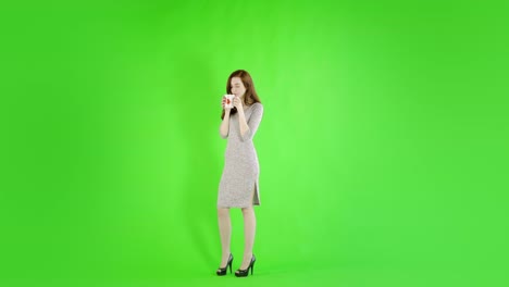 caucasian-woman-studio-greenscreen-isolated-sexy-skinny-20s-4k-casual-long-dress