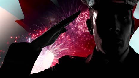 Canadian-Flag-and-Soldier-Salute-Firework-Display-Military-Silhouette