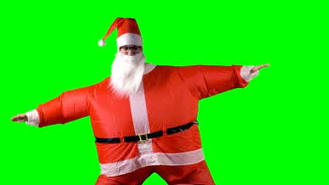 Santa-Claus-dances-on-green-background-making-different-motions.