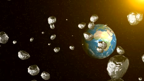 Asteroid-in-space-fly-to-earth