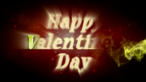 Happy-Valentinstag-Text-in-Partikel,-Rendering,-Animation,-Hintergrund