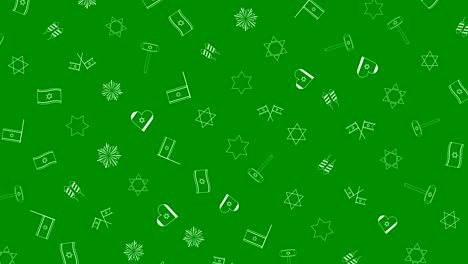 Israel-Independence-Day-holiday-flat-design-animation-background-with-traditional-outline-icon-symbols