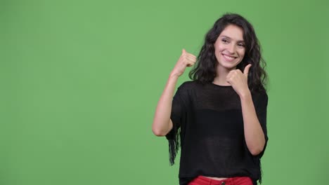 Young-beautiful-woman-giving-thumbs-up