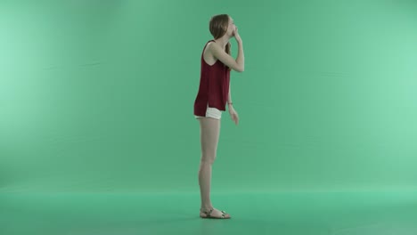 girl-and-blow-kiss-on-a-green-screen