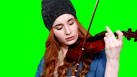 Close-up-of-female-musician-playing-violin