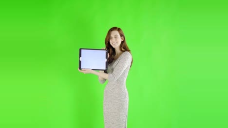 caucasian-woman-studio-greenscreen-isolated-sexy-skinny-20s-4k-casual-long-dress