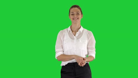 Positive-human-emotions-Happy-emotional-girl-laughing-from-the-bottom-of-her-heart-on-a-Green-Screen,-Chroma-Key