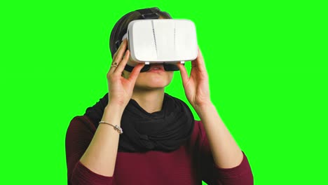 Woman-Turning-her-Head-with-a-VR-Headset-On