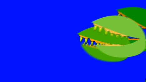 Creepy-Venus-Fly-Traps-Attacking-on-a-Blue-Screen-Background