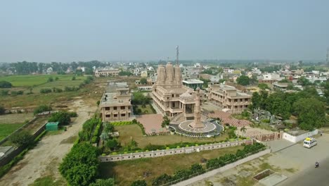 Aerial-view-of-Jain-temple-in-the-suburbs-of-Delhi