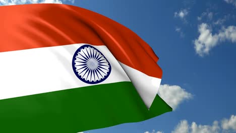 Indian-flag-waving-on-wind