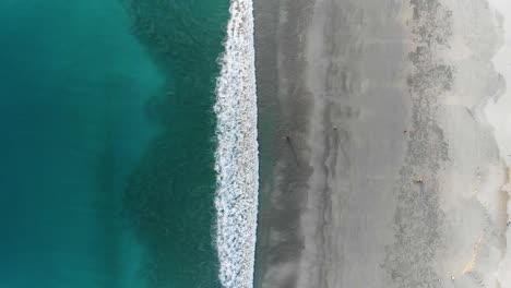 Aerial-bird-view-of-beach-number-7,-one-of-the-best-beaches-of-Asia,-Andaman-and-Nicobar-Islands,-India