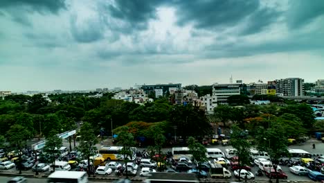 Stadtverkehr-bewegen-Zeitraffer---Bangalore-Indien