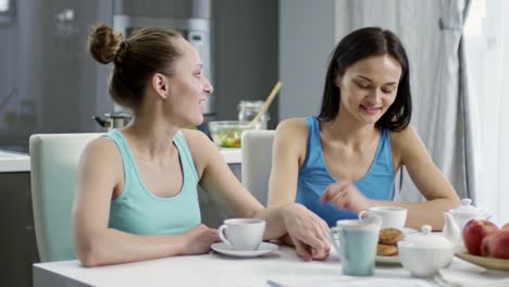 Loving-Female-Couple-Drinking-Tea