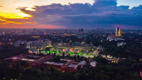 Sonnenuntergang-Bangalore-Regierung-Gericht-City-aerial-Panorama-Zeitraffer-4k-Indien