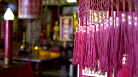 4K-Unschärfe-China-Tempel-red-Bokeh-Hintergrund-Konzept-für-Happy-Chinese-New-Year-2019-display-Hintergrund,-verschwommen-im-freien-buddhistischen-Chinatown,-orientalischen-religiösen-Kultur,-Stadt-Shanghai.