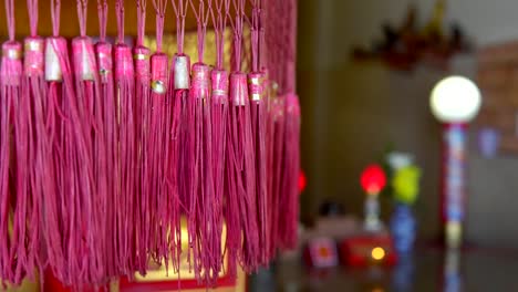 4K-Unschärfe-China-Tempel-red-Bokeh-Hintergrund-Konzept-für-Happy-Chinese-New-Year-2019-display-Hintergrund,-verschwommen-im-freien-buddhistischen-Chinatown,-orientalischen-religiösen-Kultur,-Stadt-Shanghai.