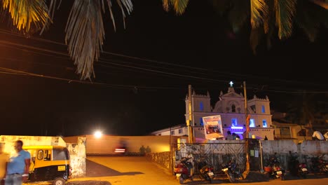 Agonda-St-Anne\'s-Iglesia-noche-Lapso-de-tiempo