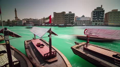 day-light-dubai-city-deira-part-water-boat-parking-4k-time-lapse-united-arab-emirates