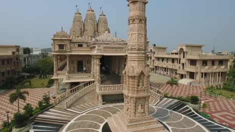 Aerial-view-of-Jain-temple-in-the-suburbs-of-Delhi