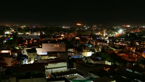 Nacht-Zeitraffer-in-Jodhpur,-Rajasthan,-Indien.