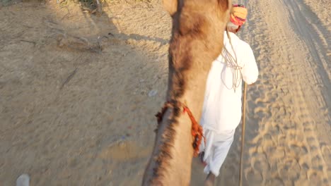 Point-of-View-of-a-ride-of-camel-in-sand-dunes-in-the-desert