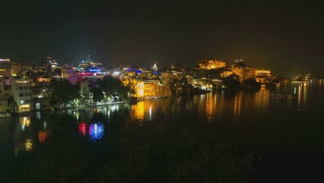 Time-Lapse-Udaipur-Nacht,-Rajasthan,-Indien