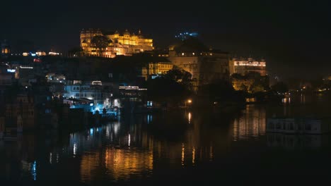 Noche-de-tiempo-lapso-Udaipur,-Rajasthan,-India