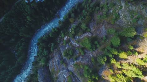 River-in-Himalayas-range-Nepal-from-Air-view-from-drone