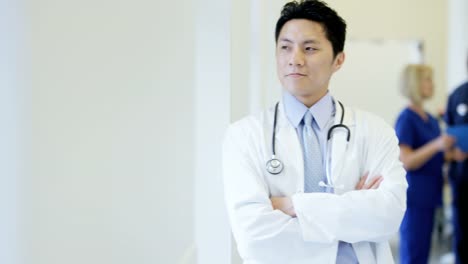 Portrait-of-Asian-American-male-doctor-in-hospital