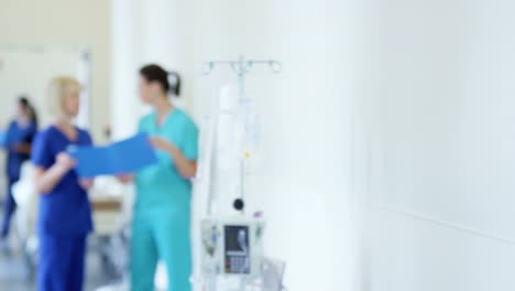 Portrait-of-African-American-nurse-working-on-tablet