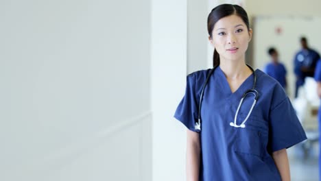 Portrait-of-ethnic-female-doctor-in-medical-center