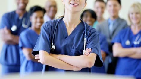 Portrait-of-Chinese-Asian-female-nurse-and-team