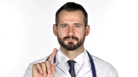 Portrait-of-Doctor-Waving-Finger-to-Refuse