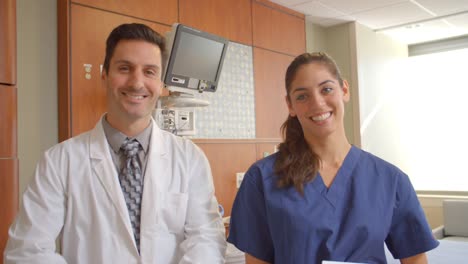 Portrait-Of-Doctor-And-Nurse-In-Hospital-Ward-Shot-On-R3D