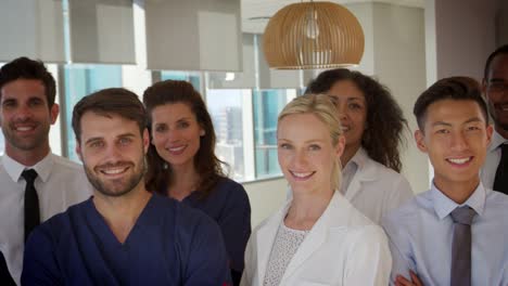 Slow-Motion-Portrait-Of-Medical-Team-In-Hospital