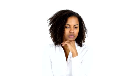 Sleeping-Black-Woman,-white-Background