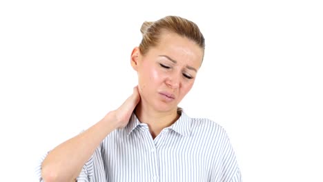 Tired-Businesswoman,-White-Background