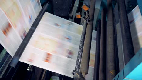 Printing-machine-in-action.-Print-shop-typography-machine-close-up-view