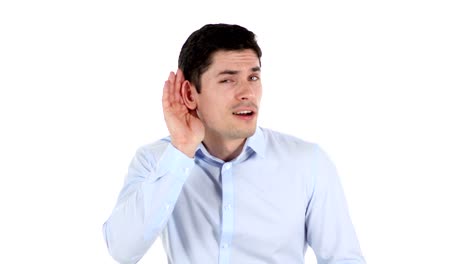 Listening-Carefully,-White-Background