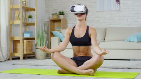 Young-Woman-Meditating-in-VR-Goggles