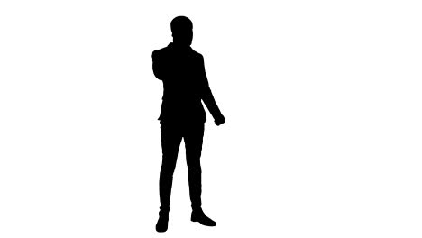 Silhouette-junger-Mann-im-Anzug-am-Telefon-sprechen-und-Gestikulieren-aktiv