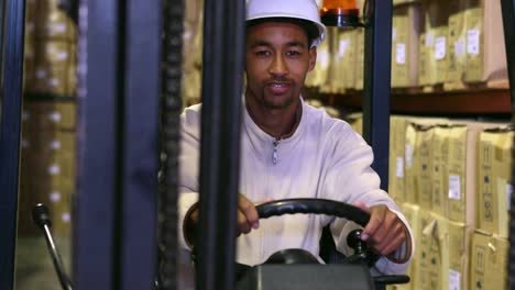 Forklift-driver-showing-thumbs-up