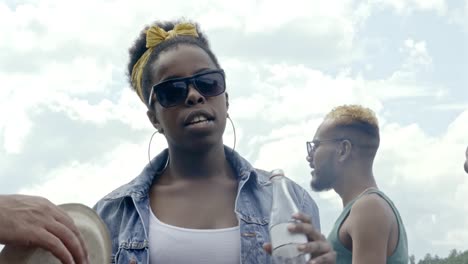 Black-Woman-Drinking-Lemonade