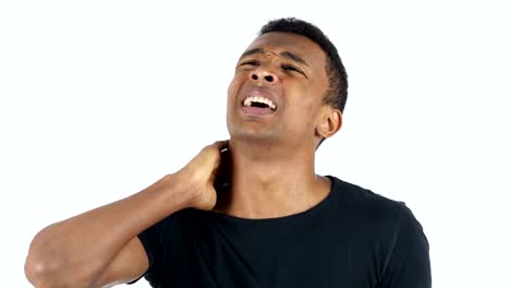 Tired-Black-Man,-Neck-Pain