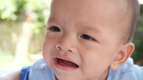 Slow-motion-Close-up-of-crying-baby-boy